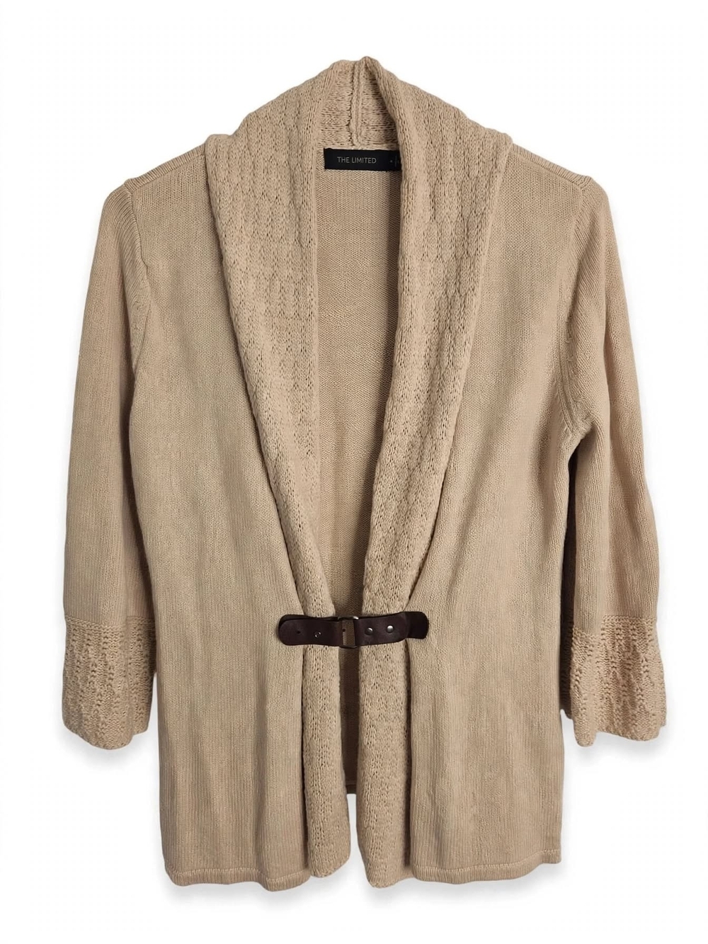 The Limited Beige Oatmeal Collar Cardigan - Size Medium